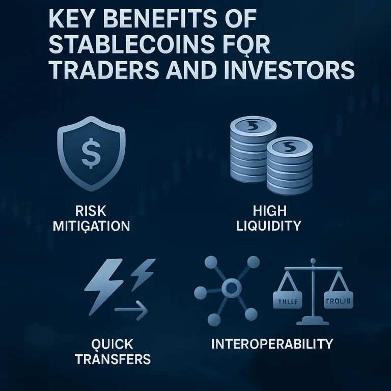 Key Benefits of Stablecoins for Traders and Investors
For crypto traders and investors, stablecoins offer a crucial safety net during market downturns. When the market becomes unstable, converting assets into stablecoins helps preserve capital and reduce exposure to volatility.Here are some top advantages of using stablecoins in DeFiRisk Mitigation Protects portfolios during market corrections
High Liquidity Enables fast access to funds across platforms
Quick Transfers Facilitates near-instant and low-cost transactions
Interoperability Easily moves funds between DeFi protocols and exchanges
Strategic Flexibility Let’s traders quickly switch between risk and stability
