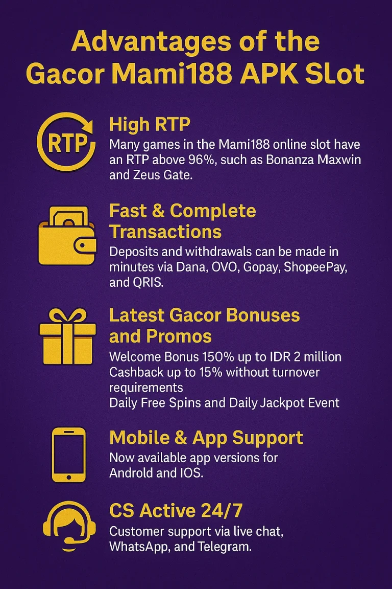 Advantages of the Gacor Mami188 APK Slot