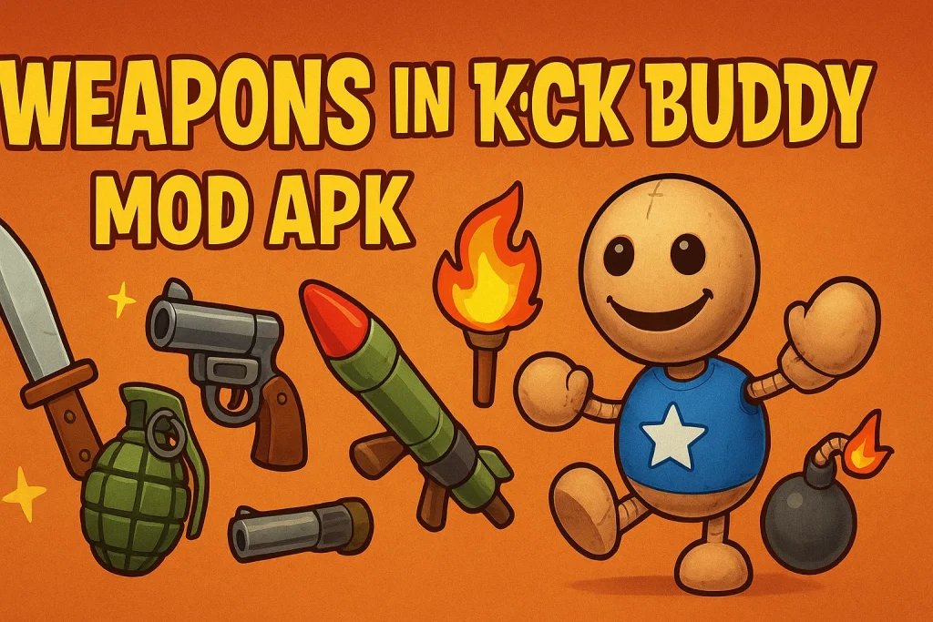 Weapons in Kick the Buddy MOD APK